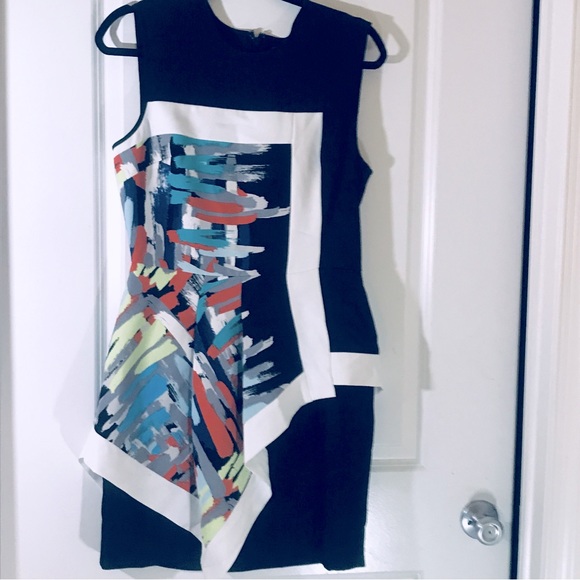 NWT BCBG Max Azria Alessandra Dress - Black and White - Women 10 - Picture 1 of 7